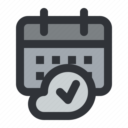 Calendar, date, plan, cloud, event, month, verified icon - Download on Iconfinder