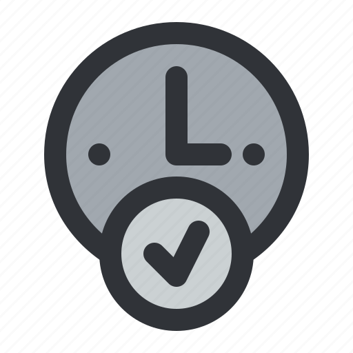 Clock, time, alarm, hour, verified icon - Download on Iconfinder
