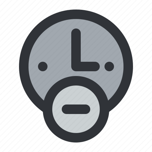 Clock, time, remove, alarm, hour, minus icon - Download on Iconfinder