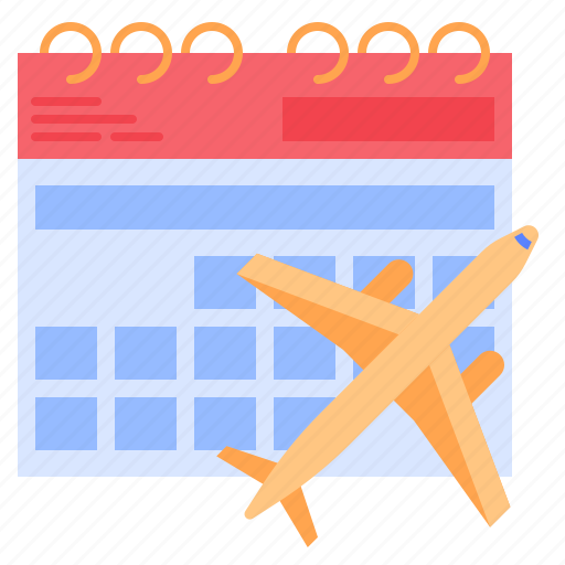 Flight, airplane, date, calendar, travel, time, schedule icon - Download on Iconfinder