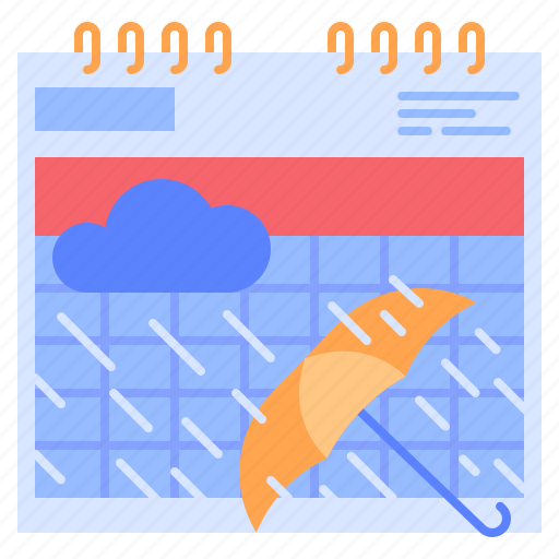 Rainy, precipitation, disaster, raining, rain, weather, calendar icon - Download on Iconfinder