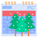 winter, calendar, christmas, tree, notification, december, month