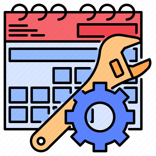 Maintenance, date, schedule, calendar, screwdriver, repair, time icon - Download on Iconfinder