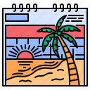 summer, season, holiday, vacations, calendar, sun, coconut