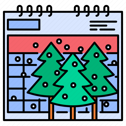 Winter, calendar, christmas, tree, notification, december, month icon - Download on Iconfinder