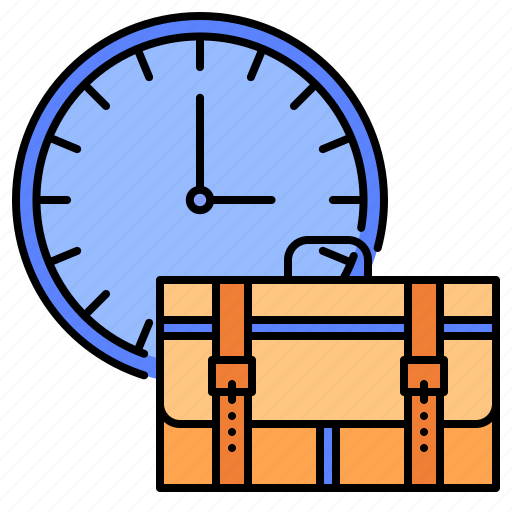 Work, working, time, date, professions, briefcase, clock icon - Download on Iconfinder