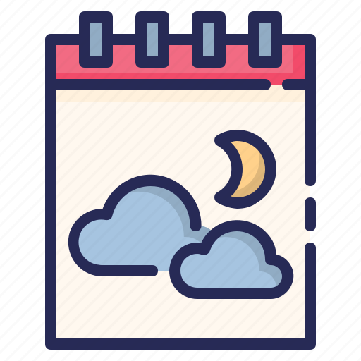 Calendar, cloud, cold, moon, night icon - Download on Iconfinder