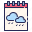 calendar, rain, rainy, season, wind 