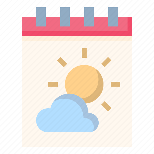 Calendar, clear, cloud, sun, warm icon - Download on Iconfinder