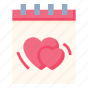 calendar, heart, love, valentine