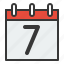 calendar, date, day, schedule, seven 