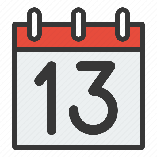 Calendar, date, day, schedule, thirteen icon - Download on Iconfinder