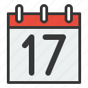 calendar, date, day, schedule, seventeen 