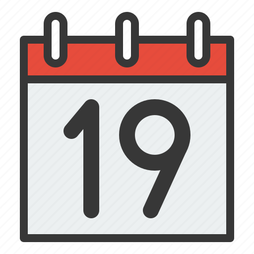 Calendar, date, day, nineteen, schedule icon - Download on Iconfinder