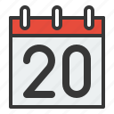 calendar, date, day, schedule, twenty