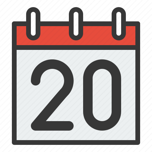 Calendar, date, day, schedule, twenty icon - Download on Iconfinder
