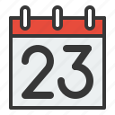 calendar, date, day, schedule, twenty three 