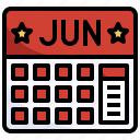 june, calendar, month, time