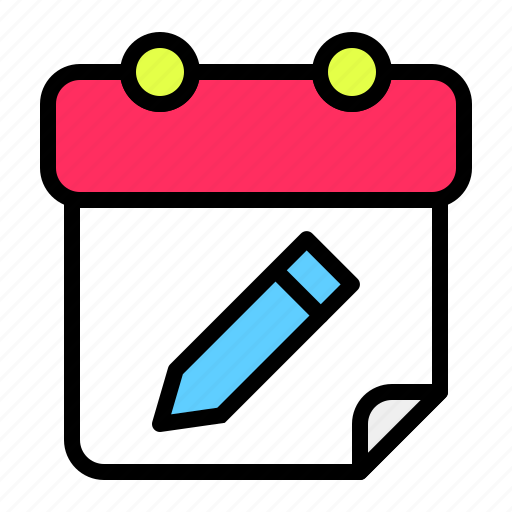 Calendar, date, month, time, write icon - Download on Iconfinder