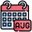 august, time, date, monthly, schedule 