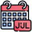 july, time, date, monthly, schedule 