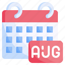 august, time, date, monthly, schedule
