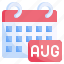 august, time, date, monthly, schedule 