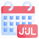july, time, date, monthly, schedule