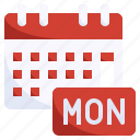 monday, calendar, schedule, date, time