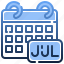 july, time, date, monthly, schedule 