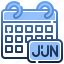 june, time, date, monthly, schedule 