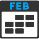 calendar, february, grid, month, plan, schedule, time table