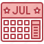 july, calendar, month, time 
