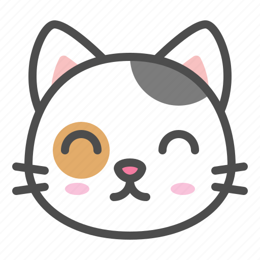 Avatar, calico, cat, cute, face, kitten, smile icon - Download on Iconfinder