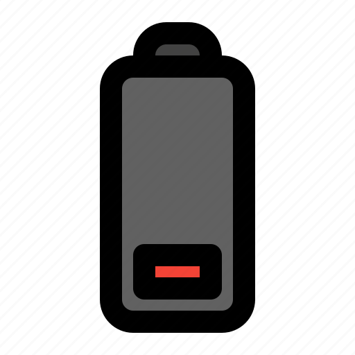 Low, battery, battery status, empty battery, low battery, energy, power icon - Download on Iconfinder