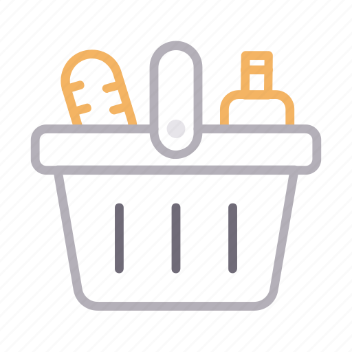 Basket, bottle, trolley, vegetable, wine icon - Download on Iconfinder