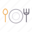 dish, fork, hotel, restaurant, spoon 