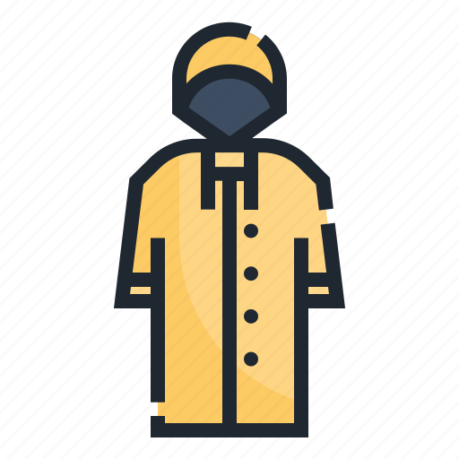 Clothing, coat, fashion, rain, raincoat, rainy icon - Download on Iconfinder