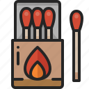 product, box, match, flame, camping, fire