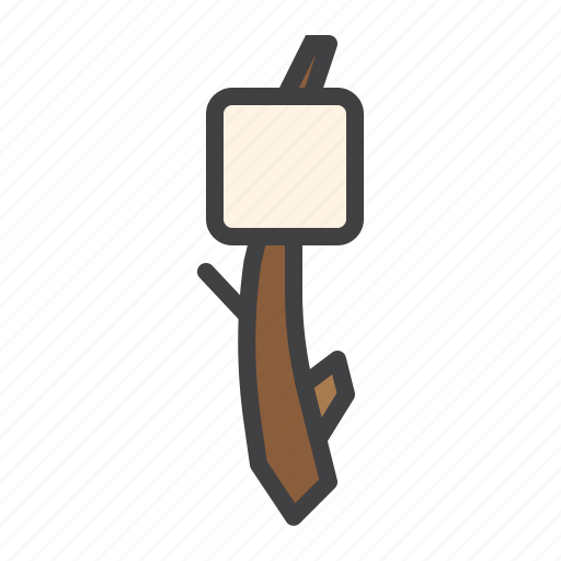 Marshmallow, wooden, stick, picnic icon - Download on Iconfinder