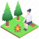 balefire, bonfire, campfire, firewoods, campsite fire 