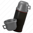 thermos, thermos mug, thermos bottle, bottle, camping, water bottle, 3d
