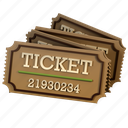 ticket, camping ticket, camping, entry, admission, movie ticket, 3d