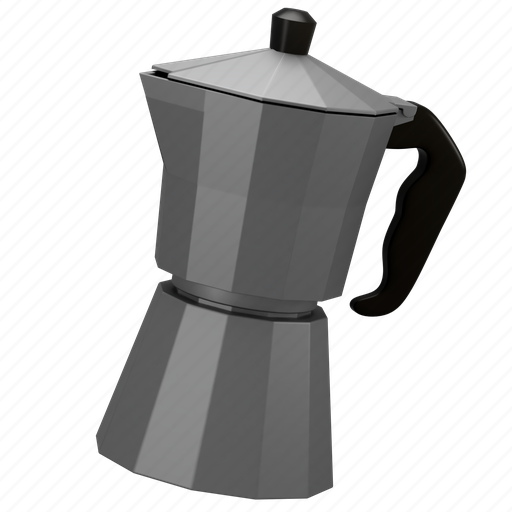 Moka pot, espresso maker, coffee maker, kitchenware, camping, 3d, coffee icon - Download on Iconfinder