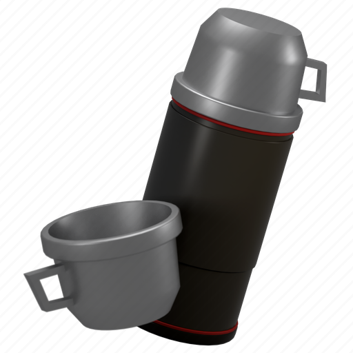 Thermos, thermos mug, thermos bottle, bottle, camping, water bottle, 3d icon - Download on Iconfinder