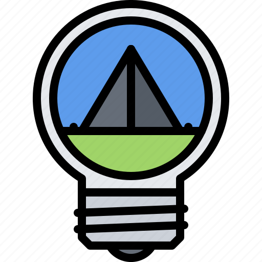 Idea, light, bulb, tent, camping, nature icon - Download on Iconfinder