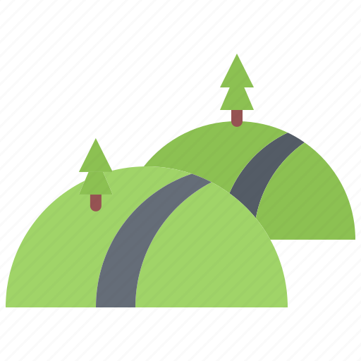 Road, hill, tree, camping, nature icon - Download on Iconfinder