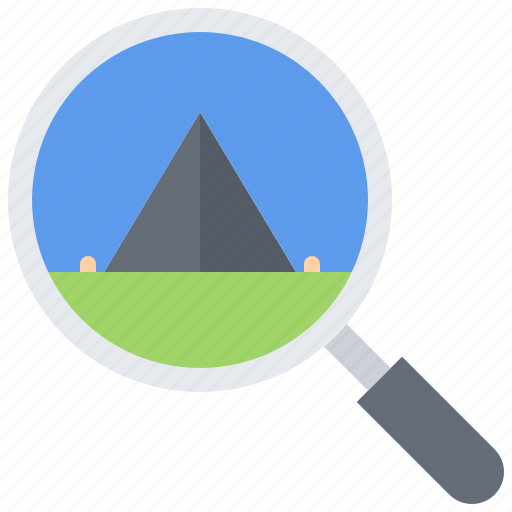 Search, magnifier, tent, camping, nature icon - Download on Iconfinder