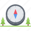 compass, tree, forest, camping, nature 