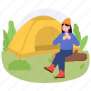women, camping, tent, outdoor, travel, camp, female, adventure, holiday